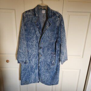 Vintage Knee Length Denim Barn Coat